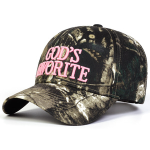 Gods Favorite <b>Camo</b> Baseball <b>Cap</b> Embroidered Adjustable Unisex Outdoor Hat Four Seasons Casual 6 Panel Design - Product Image 2