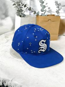 Vietnam Lowmoq Custom Stone Logo Sports Trucker Cap Snapback Chic Diamond Baseball 6-Panel Flat Adult Canvas Outdoor Breathable - Product Image 2