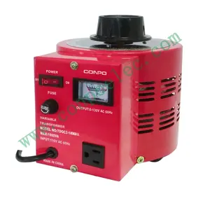 TDGC2-1000VA (rouge) unique 1Phase NOUS type Variable Transformateur variac/Régulateur De Tension manuel 110V entrée et 0 ~ 130V sortie CE RoHS