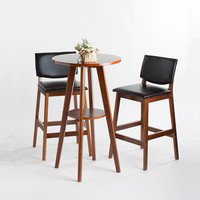 Vente en gros de meubles de restaurant de luxe nordique Pub Cafe Home Patio Outdoor Tabouret de bar en bois haut