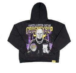 Sweat-shirt Halloween classique noir de haute qualité avec inscription « C'est beaucoup de sirop contre la toux » en avertissement, 100% coton - Product Image 6