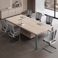 Table de conférence moderne en bois avec design à panneaux, convertible et extensible, taille personnalisable pour usage professionnel