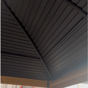Pergola <span class=keywords><strong>de</strong></span> <span class=keywords><strong>jardin</strong></span> extérieure en aluminium réglable avec toit à lames orientables, imperméable et thermolaquée, pour petits et grands espaces verts - Product Image 4
