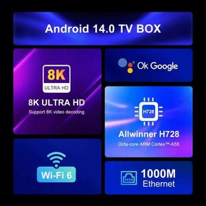 H96 MAX H728 4GB RAM STB 8K Streaming Miglior Box <span class=keywords><strong>Internet</strong></span> OTT Super Box Personalizzato Premium Certificato Google Smart Android Set-top TV Box - Product Image 4