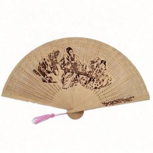 Supply Chinese 8 Inch <b>Folding</b> Hold Sandalwood Fan With Tassel Wedding Favors & Birthday Gifts Abanicos De Mano - Product Image 5