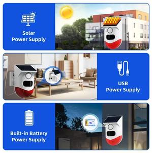 Lampe d'alarme solaire LED étanche IP65 120 dB avec télécommande et 3 modes d'induction infrarouge pour jardin, ferme, entrepôt, maison - Product Image 6