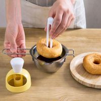 Cetakan Donat Plastik Gaya Amerika, Cetakan Roti Berongga, Cetakan Tekan Kulit Kue Bulat DIY, Peralatan Panggang Dapur Lintas Negara