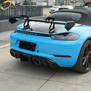 Offre Spéciale pour Porsche <span class=keywords><strong>Cayman</strong></span> 718 982 Boxster <span class=keywords><strong>GT4</strong></span> RS Kit carrosserie haute qualité Style Fiber de carbone diffuseur arrière pare-chocs à lèvre arrière - Product Image 5