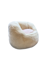 Fauteuil de relaxation rond rose doux et moelleux style crème HM198 pour la décoration de la maison et de l'appartement