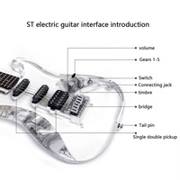 Guitare Électrique OEM de Haute Qualité, Simple ou Double, Type ST, 39 Pouces, Entrée de Gamme, en Acrylique/Bois, 6 Cordes, pour Débutant