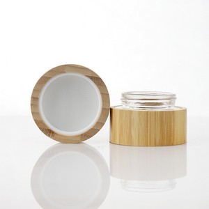 2025 nouveau récipient cosmétique en <span class=keywords><strong>bambou</strong></span> biologique personnalisé populaire 30g <span class=keywords><strong>pot</strong></span> de crème en <span class=keywords><strong>bambou</strong></span> complet avec <span class=keywords><strong>pot</strong></span> de bouteille intérieure en verre - Product Image 3