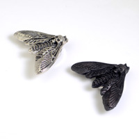 Penutup Kancing Retro Death Skull Moth untuk Kemeja, Penutup Kancing Kerah, Penutup Kancing Bor