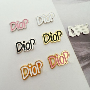 High Quality Flat Back Metal Label Accessories Phone Cases Accessories Designer Pendants Junk Cases <b>Charms</b> - Product Image 2