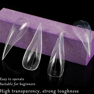 140 pièces Capsules d'ongles à double forme courbées profondes, forme griffe d'aigle, Popit, pour extension rapide au gel, pour salon de manucure - Product Image 6