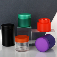 Bocaux en verre colorés de 2oz 4oz avec couvercles Pot de décrochage Bouteille en verre noir mat givré à fleurs résistant aux odeurs résistant aux enfants foncé
