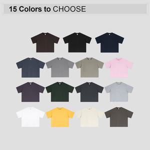 High Quality 240gsm Heavyweight Men Boxyfit Cotton Baggy Tshirt Custom Logo Heavy Oversized T-Shirt Blank T Shirt - Product Image 2