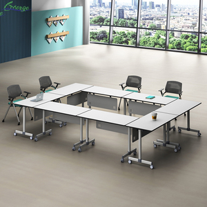 Mesa <span class=keywords><strong>de</strong></span> Entrenamiento Plegable Moderna, Mesa <span class=keywords><strong>de</strong></span> Conferencia Móvil, Mesa <span class=keywords><strong>para</strong></span> Aulas, <span class=keywords><strong>para</strong></span> Salas <span class=keywords><strong>de</strong></span> Reuniones en Forma <span class=keywords><strong>de</strong></span> U - Product Image 1