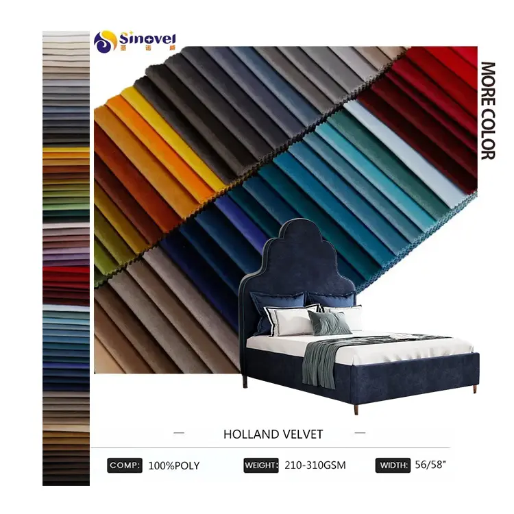 2024 çin sinovel ev tekstil 100 polyester düz kanepe peluş hollanda kadife kumaş kanepe yastıkları kapsayan için rolls