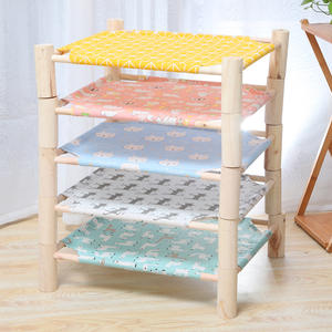 편안하고 안전한 나무 개 고양이 침대 미끄럼 방지 빨 기능 간단한 설치 동물 패턴 개 캠프 침대 - Product Image 3