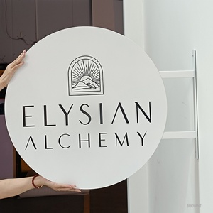 Modern Metal Store Signs Custom Outdoor Shop Wall Hanging Advertising Business Sign Advertising Led Boards Round Blade Sign - Product Image 4