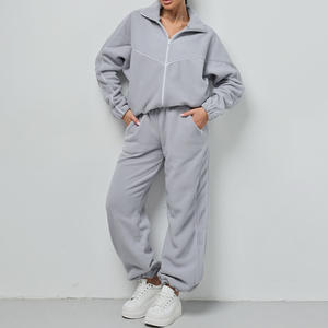 Fall Winter Women's Clothing Streetwear Casual <strong>Lounge</strong> <strong>Sets</strong> <strong>Teddy</strong> <strong>Fleece</strong> Tracksuit <strong>Set</strong> Stripes SweatsuitsTwo Piece <strong>Set</strong> - Product Image 1