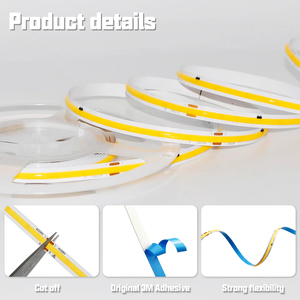 Bande LED COB ultra-lumineuse 110V 220V, super brillante, sans alimentation, 288 296 LED/m, blanc chaud/neutre/blanc, rouleau de bande LED - Product Image 2