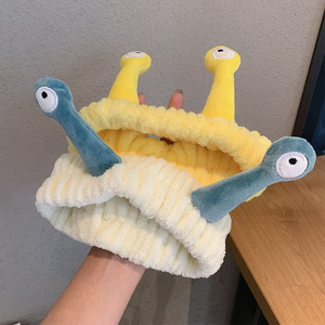 Snail Hairband Plush Headband Alien Big-Eye <strong>Face</strong>-Washing Hair Accessory Handmade Animal-Themed Unisex Japan Korean Style <strong>Flannel</strong> - Product Image 4
