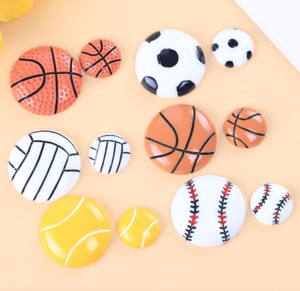 Vente en gros cabochon à dos plat en résine <span class=keywords><strong>kawaii</strong></span> tennis baseball basket football breloques nouveau design pour bracelet chaussure fabrication de bijoux - Product Image 6