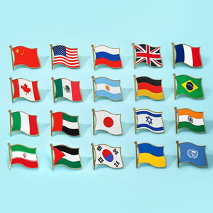 Broche de bandera nacional, pin de amistad, aleación, esmalte personalizado, chapado en oro, ecológico, para mujer, regalo para fiesta de compromiso o boda - Product Image 5