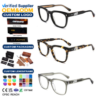 Monturas Ópticas Cuadradas de Acetato de Alta Calidad, Gafas con Filtro de Luz Azul, Diseño Personalizado con Logotipo, Monturas de Gafas para Computadora Premium para Hombre