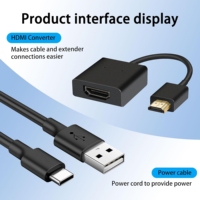 Extenseur HDMI KUYIA 60M/196 pieds avec répéteur 1080P 60Hz, convertisseur RJ45 vers HDMI, simple par câble Cat5e/Cat7 OFC avec mâle vers femelle