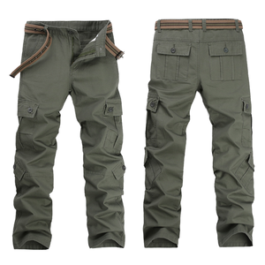 Pantalon cargo décontracté pour homme personnalisé, 100% coton respirant, taille mi-haute, fermeture éclair, délavage clair, coupe droite, infroissable, coupe-vent, OEM 2026 - Product Image 1