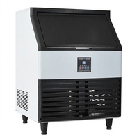 Machine à glaçons électrique commerciale économique, haute productivité, en acier inoxydable, 120 kg/24 h, refroidissement par air, 220 V, forme bloc de glace, CE