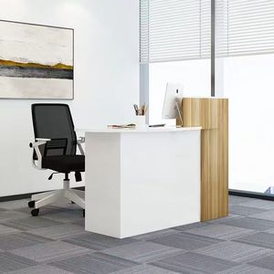Bersen Salon Furniture Modern Wood <b>Led</b> Salon Gym Shop Cash Counter Hotel Salon Spa White Reception Desk for Sale - Product Image 4