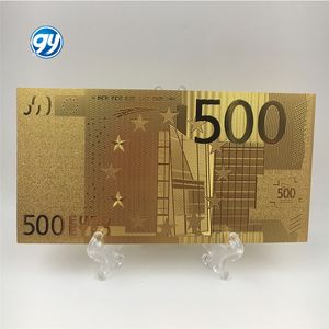 Billet de banque coloré en plastique plaqué or 24 carats de 500 euros - Product Image 3