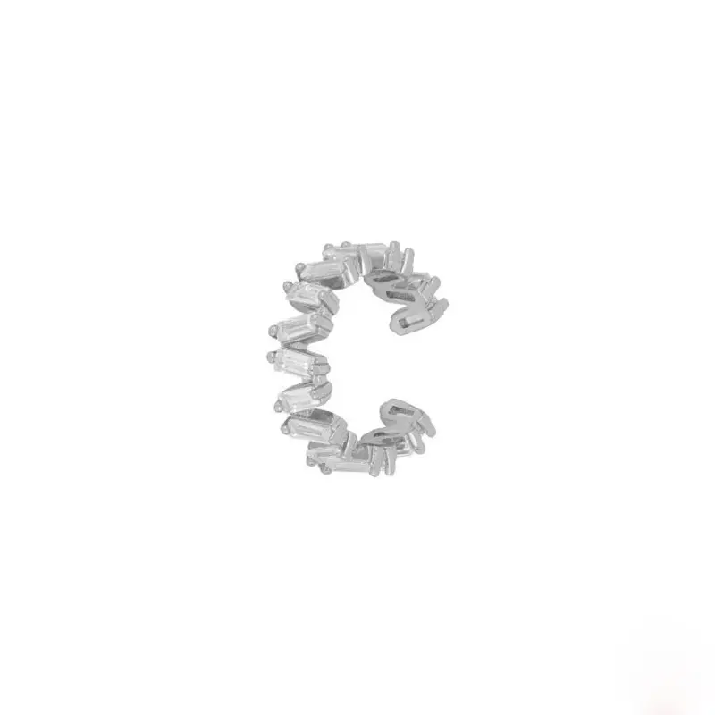 1 pezzo 925 argento Sterling lusso irregolare Zirconia pavè orecchino polsino per le donne amici regali