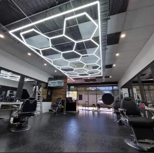 E-top-Lámpara Led hexagonal de lujo, iluminación de bajo consumo, fácil de instalar, alto Cri, para Taller, sala de gimnasio, barbería