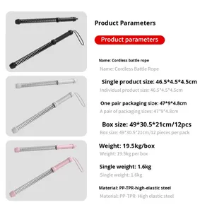 Corde de combat sans fil en ABS et PP à haute élasticité pour l'entraînement de la force des bras, la combustion des graisses et l'exercice aérobie - Product Image 2