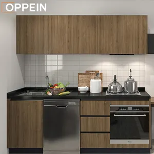 OPPEIN stokta toptan basit tasarım Modern küçük mutfak dolabı seti lavabo ile mutfak dolabı küçük mutfak
