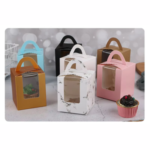 Fiesta Postre Embalaje exterior Rectángulo Pastel Donut Papel Caja plegable Personalización Regalo Postre Caja Embalaje con lazo - Product Image 6