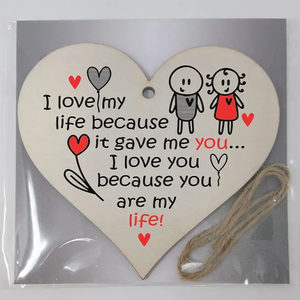 Regalo perfecto <span class=keywords><strong>para</strong></span> <span class=keywords><strong>tu</strong></span> <span class=keywords><strong>novio</strong></span> y novia, recuerdo romántico hecho a mano, placa colgante de corazón de madera, decoración - Product Image 6
