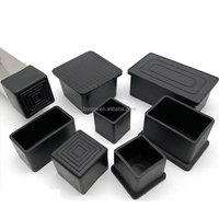 LONGZHONG Embouts de protection antidérapants en PVC pour pieds de chaise carrés/ronds, noirs, protège-poussière, chaussettes de protection pour sol, bouchons de tuyaux, pour meubles