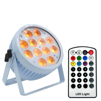 Projecteur LED Par 12x18W RGBWA UV 6-en-1 pour scène, mode de contrôle DMX512, KTV, mariage, discothèque, bar, en aluminium, personnalisable avec batterie