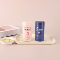 Vente en gros de flacons en verre pour capsules d'essence rose et bleue de 200 ml, flacons pour capsules de vitamines, soins capillaires, soins de la peau, flacons haut de gamme