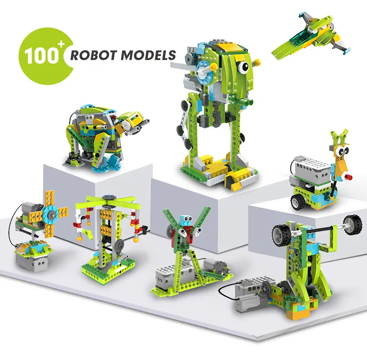 Remote Control Robot Building Kit 100-in-1 STEM Robot Toys Set Remote Control Engineering Science Educational Building Blocks