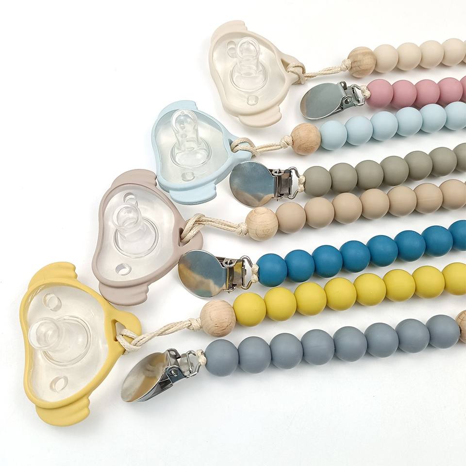 Silicone Baby Dummy Beads Diy Clips Chain Teething Toys Baby Pacifier ...