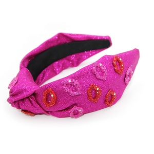 Shenglan san valentino cuore Charms fasce fascia natalizia Sparking <span class=keywords><strong>KISS</strong></span> ME LIP Holiday accessori per capelli donna ragazze - Product Image 5