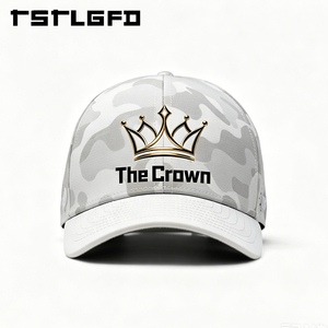 Custom Logo 6 Panel Structured <b>Camo</b> Baseball <b>Cap</b> Wholesale Bulk Laser-Cut Breathable Holes Hat Single Row Snapback Manufacturer - Product Image 1