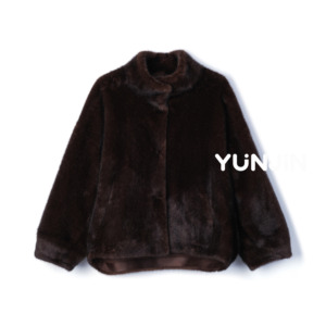 Giacca da Donna YUNJIN dal Nuovo Design Casual in Ecopelliccia di Visone, <span class=keywords><strong>Cappotto</strong></span> Invernale con Collo alla Coreana, Manica Lunga, Tasca con Bottone a Pressione, Morbido, Caldo e alla Moda - Product Image 4