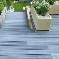 Planche de terrasse extérieure en WPC teck, grain de bois 3D, imperméable, antidérapante, revêtement composite pour jardin, patio, piscine et balcon